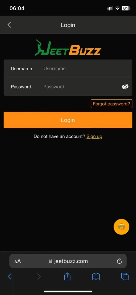 Jeetbuzz app login page